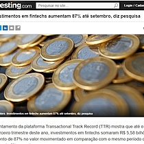 Investimentos em fintechs aumentam 87% at setembro, diz pesquisa